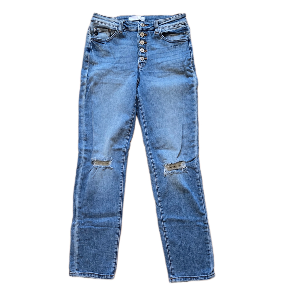 Kancan Women's Skinny High Waisted Blue Jeans